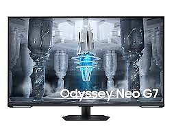 Монитор Samsung Odyssey Neo G7 LS43CG700NUXEN, 43" VA 3840x2160 UHD 16:9 144Hz, 1ms, 400cd/m2, 4250:1, 178/178, DisplayPort, 2x HDMI, USB Hub, Wi-Fi, Bluetooth, LAN, Speakers, 2Y